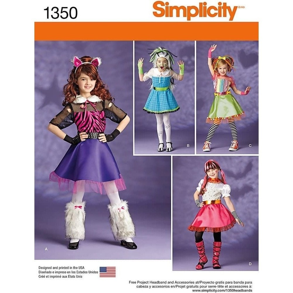 Simplicity Sewing‎ Pattern 1350 Costumes Girls Size 7-14